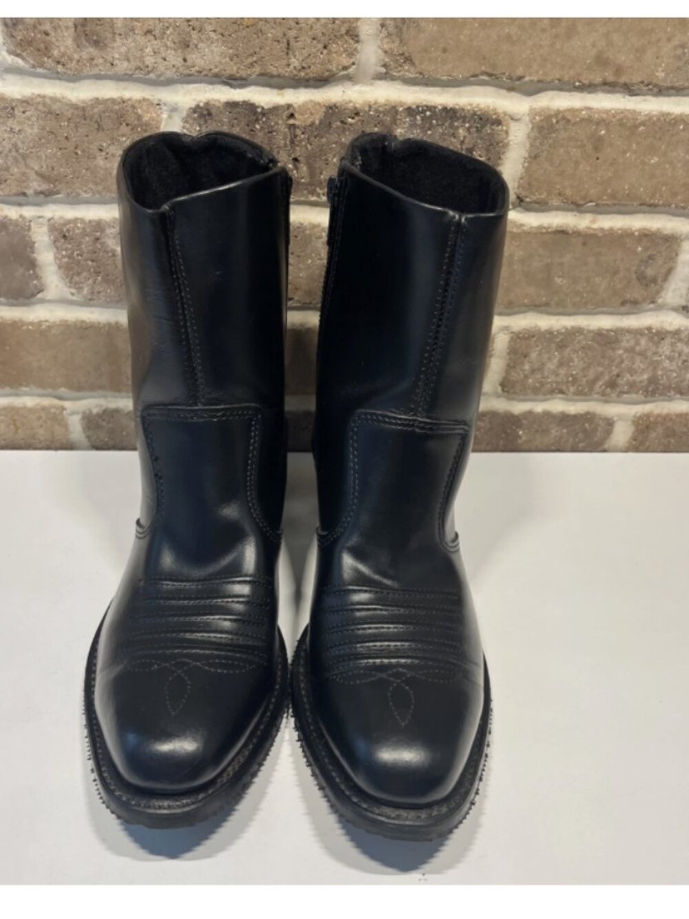 Double-H Urban Specialty 7" Side Zipper Western Work Boot 1712 Black Leather 10D